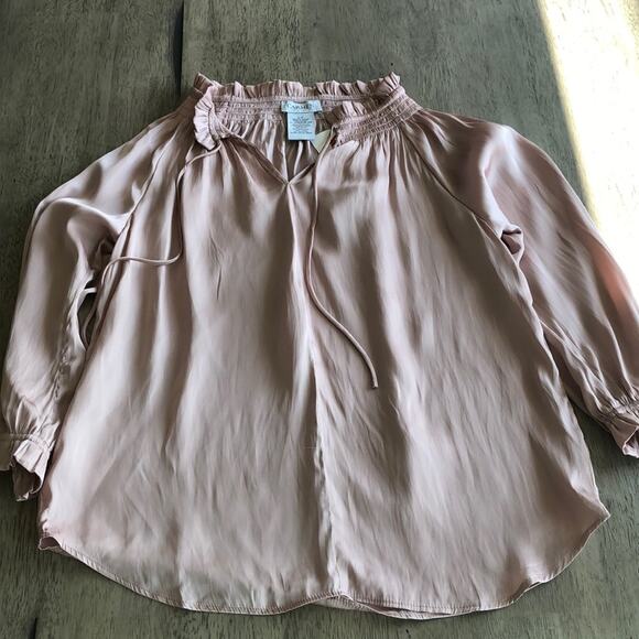 Carmen Marc Valvo Blush Peasant Blouse - - Picture 4 of 5